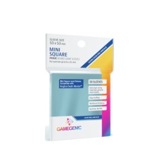 Prime Mini Square-Sized Sleeves 53 x 53 mm - Clear (50 Sleeves)