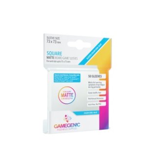 Matte Square-Sized Sleeves 73 x 73 mm - Clear (50 Sleeves)