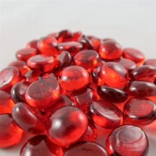 Chessex Gaming Glass Stones in Tube - Crystal Red (40)