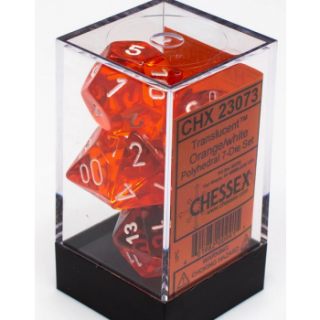 Chessex Translucent 7-Die Set - Orange/white