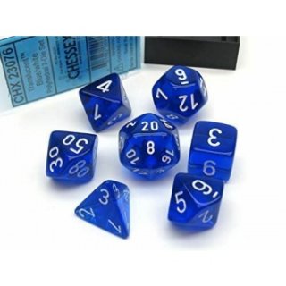 Chessex Translucent 7-Die Set - Blue/white