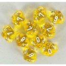 Chessex Translucent Ten d10 Set - Yellow/white