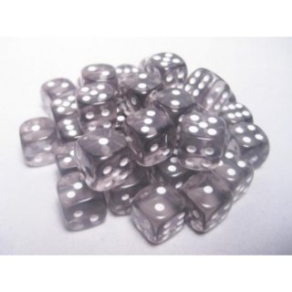 Chessex Translucent 12mm d6 with pips Dice Blocks (36 Dice) - Smoke w/white