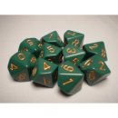 Chessex Opaque Ten d10 Set - Dusty Green/gold