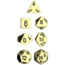 Chessex Opaque 7-Die Sets - Ivory w/black