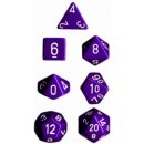 Chessex Opaque 7-Die Sets - Purple w/white