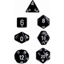 Chessex Opaque 7-Die Sets - Black w/white