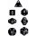 Chessex Opaque 7-Die Sets - Black w/white