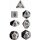 Chessex Opaque 7-Die Sets - Grey w/black