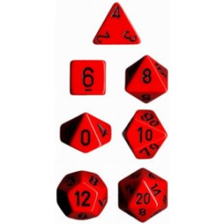 Chessex Opaque 7-Die Sets - Red w/black