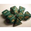 Chessex Opaque 7-Die Sets - Dusty Green w/gold