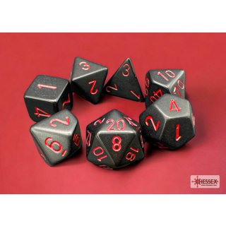 Chessex Opaque 7-Die Sets - Black w/red