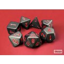 Chessex Opaque 7-Die Sets - Black w/red