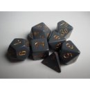 Chessex Opaque 7-Die Sets - Dark Grey w/copper