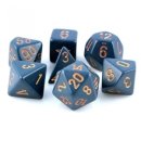 Chessex Opaque 7-Die Sets - Dusty Blue w/gold