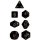 Chessex Opaque 7-Die Sets - Black w/gold