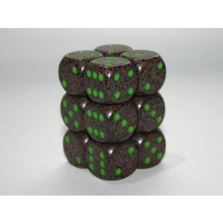 Chessex Speckled 16mm d6 with pips Dice Blocks (12 Dice) - Earth