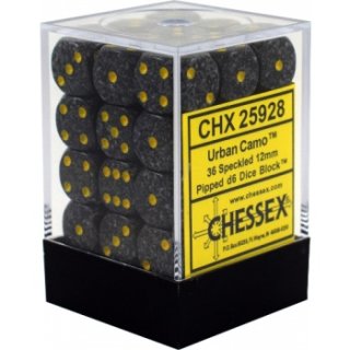 Chessex Speckled 12mm d6 Dice Blocks with Pips (36 Dice) - Urban Camo