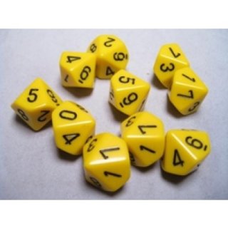 Chessex Opaque Ten d10 Set - Yellow/black