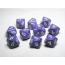 Chessex Opaque Ten d10 Set - Purple/white