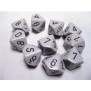 Chessex Opaque Ten d10 Set - Grey/black