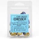 Chessex Gemini Ten d10 Sets - Blue-Gold w/white