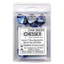 Chessex Gemini Ten d10 Sets - Blue-Steel w/white