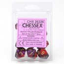 Chessex Gemini Ten d10 Sets - Purple-Red w/gold