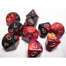 Chessex Gemini Ten d10 Sets - Black-Red w/gold