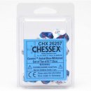 Chessex Gemini Ten d10 Sets - Astral Blue-White w/red