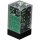 Chessex Gemini 16mm d6 with pips Dice Blocks (12 Dice) - Black-Grey w/green