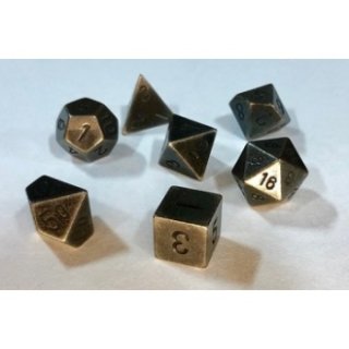 Chessex Specialty Dice Sets - Solid Dark Metal Colour Poly 7 die set