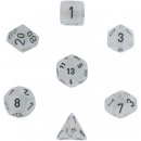 Chessex Frosted 7-Die Set - Clear w/black