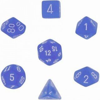 Chessex Frosted 7-Die Set - Blue w/white