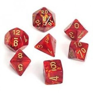 Chessex Scarab 7-Die Set - Scarlet w/gold