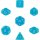 Chessex Frosted 7-Die Set - Carribean Blue w/white
