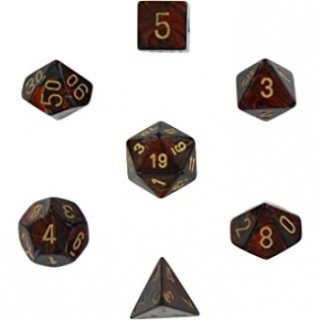 Chessex Scarab 7-Die Set - Blue Blood w/gold