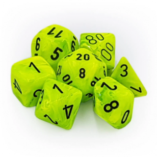 Chessex Vortex 7-Die Set - Bright Green w/black