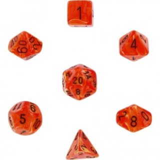 Chessex Vortex 7-Die Set - Orange w/black