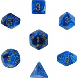 Chessex Vortex 7-Die Set - Blue w/gold