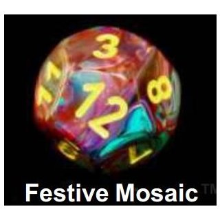 Chessex Festive 7-Die Set - Mosaic w/yellow
