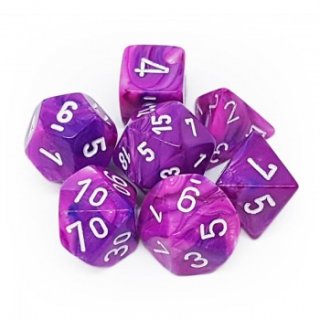 Chessex Festive 7-Die Set - Violet w/white