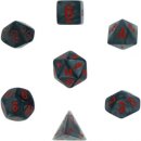 Chessex Velvet 7-Die Set - Black w/red