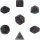 Chessex Velvet 7-Die Set - Black w/red
