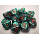 Chessex Specialty Dice Sets - Ankh d10 Set (Green marble...