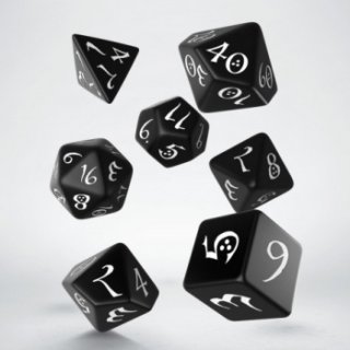 Classic RPG Black & White Dice Set (7)