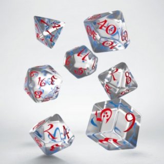 Classic RPG Translucent & Blue-Red Dice Set (7)