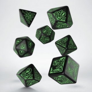 Call of Cthulhu RPG -  7th Edition Black & Green Dice Set (7)