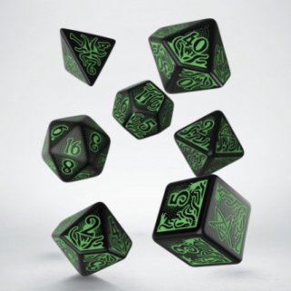 Call of Cthulhu RPG - 7th Edition Black & Green Dice Set (7)