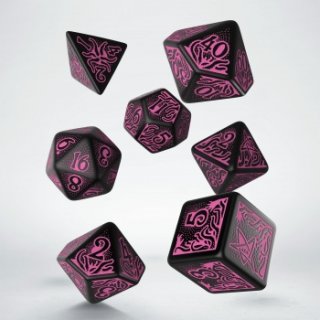 Call of Cthulhu RPG - 7th Edition Black & magenta Dice Set (7)